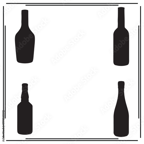wine glass silhouette, wine glass illustration ,wine glass clipart, wine glass vector , wine glass icon , black wine glass, wine glass illustration on white background,									