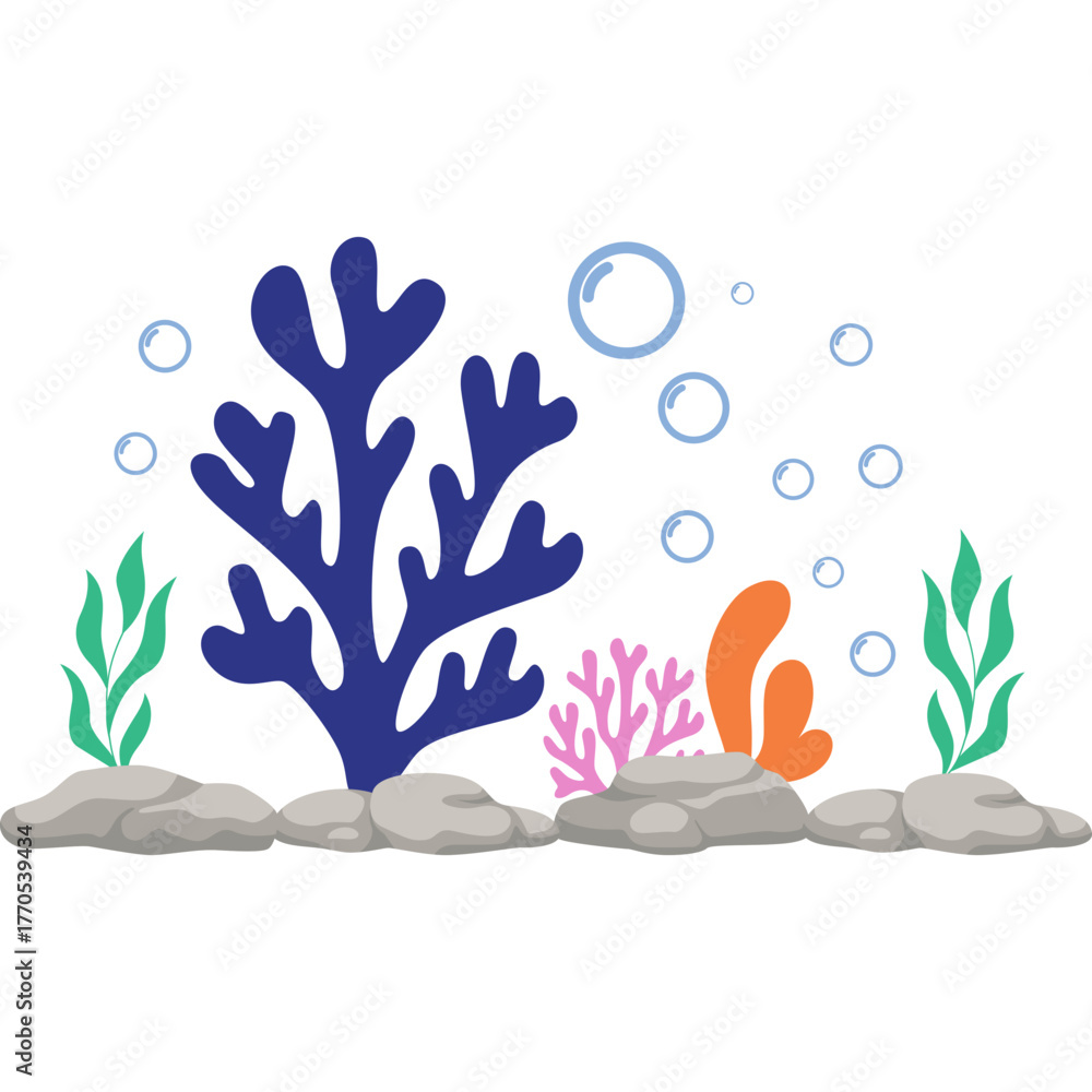 Obraz premium Seaweed Decoration Vector