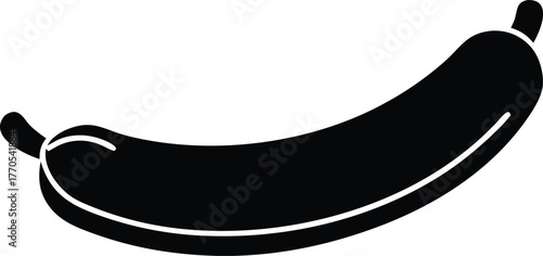 Sausage silhouette vector icon. Meat food product symbol.