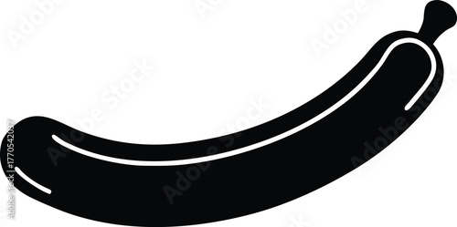 Sausage silhouette vector icon. Meat food product symbol.