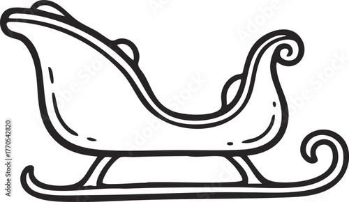 festive Christmas santa claus sleigh on white background