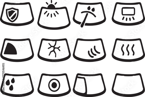 Urban Windshield Icons Set