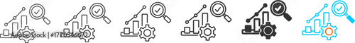 Analytics  icon set multiple style collection	
