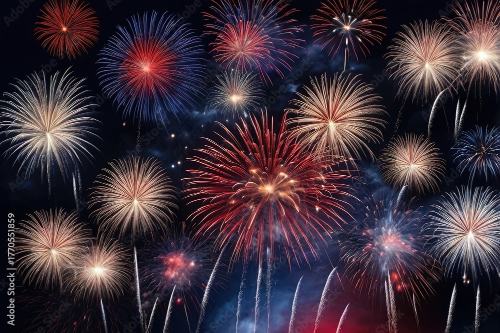 Naklejka premium Dark blue background filled with a vibrant