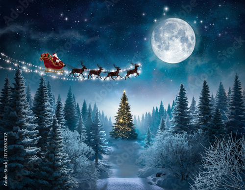 santa claus in the night