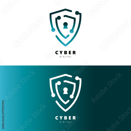 Cyber Security digital  Logo Illustration vector