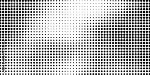 Flowing dots particles wave pattern halftone gradient curve shape isolated on white background. Vector in concept of technology, science, music, vector illustration.