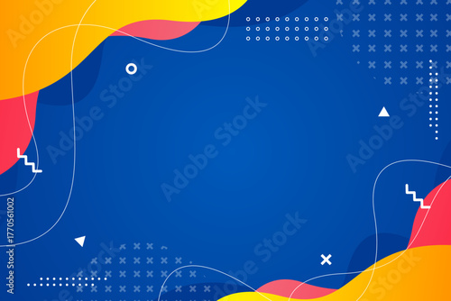 Dynamic abstract background with vibrant colors and playful geometric shapes offers a modern, energetic feel