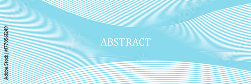 Deep sky blue gradient abstract background with stripes curve line vector image