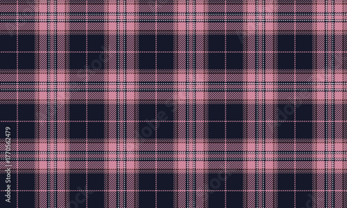 Seamless plaid pattern in navy, pink, and white for designing everyday clothes, skirts, pants, and outfits, adding a stylish, contemporary appeal.