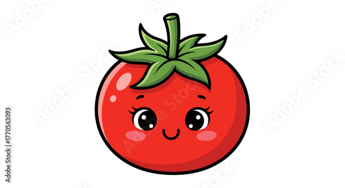 Whimsical tomato character with a cheerful expression perfect for kids illustrations