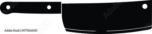 Isolated cleaver knife symbol. Simple heavy kitchen knife vector silhouette.