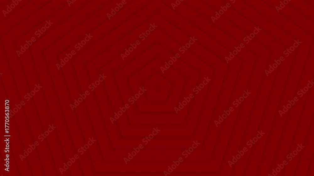 Geometry illusion pentagon artfully arranges red nested pentagons creating a captivating centralized pattern.