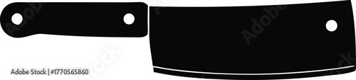 Kitchen cleaver icon. Heavy knife or chopper silhouette vector.