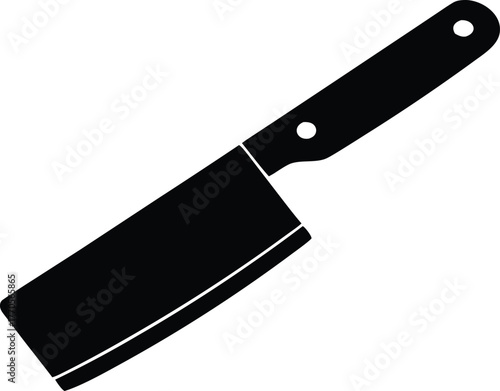 Kitchen cleaver icon. Heavy knife or chopper silhouette vector.