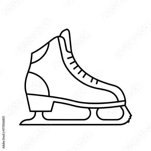 Classic ice skate line art, representing winter sports and perseverance