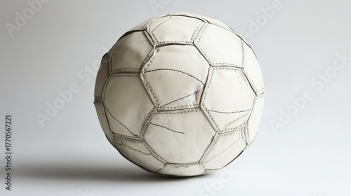 vintage white leather soccer ball