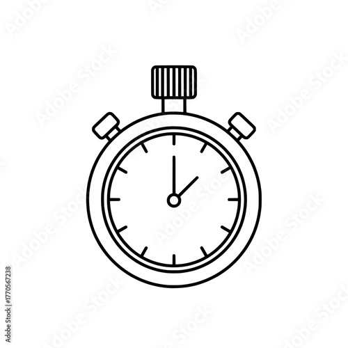 Stopwatch Icon Simple Outline for Time, Measurement, and Speed Concepts