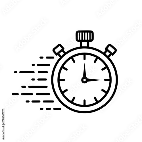 Stopwatch Icon Representing Speed and Time Management for Projects