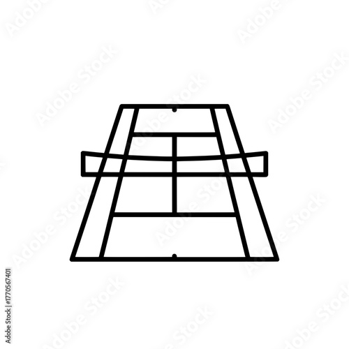Clean vector outline of a tennis court, perfect for sports, game, and effort