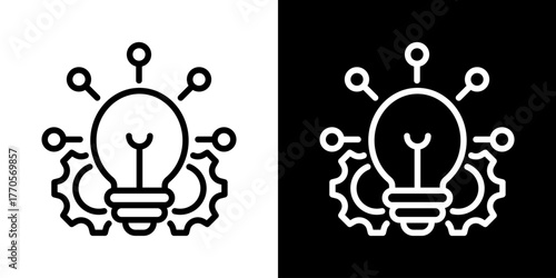 Invention  Icon Of Line Black And White Style  
