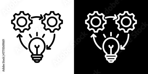 Realization  Icon Of Line Black And White Style  