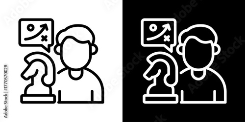 Strategy  Icon Of Line Black And White Style  