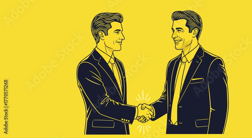 Successful Business Deal Handshake Illustration with Positive Outcome