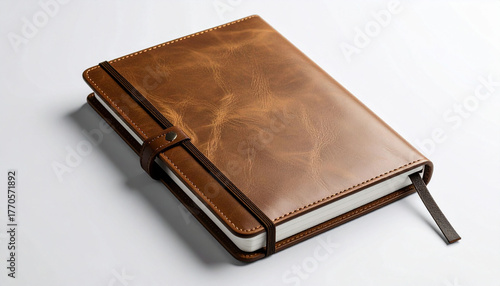 Elegant Brown Leather Notebook Landscape Orientation