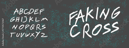 Brush vector font with rough texture. Creative hand drawn uppercase.  Typography script decorative vintage concept vector illustration