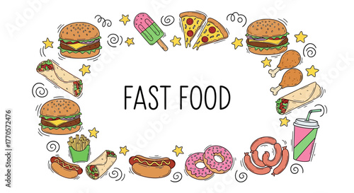 Delicious Fast Food Variety Burgers, Pizza, Hotdogs & More!