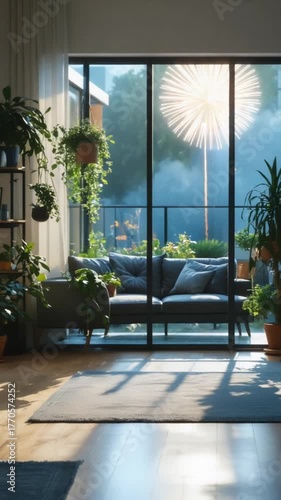 Wallpaper Mural The Home Lights Beneath the Fireworks
 Torontodigital.ca