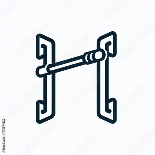 Parallel Bar Symbol: A minimalist depiction of parallel bars, showcasing essential equipment for calisthenics exercises.