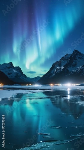 Wallpaper Mural The Aurora Over the Silent Mountains
 Torontodigital.ca