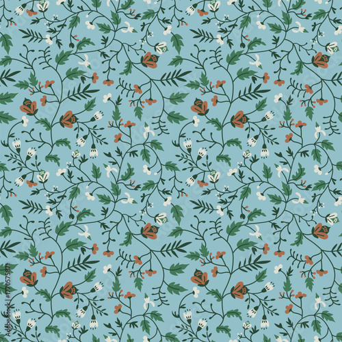 Seamless chintz decorative vector pattern