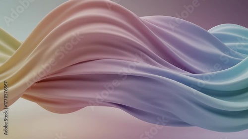 Mesmerizing Swirling Abstract Waves of Pastel Colors Flowing Gracefully Across a Soft Gradient Background.