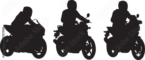 Motorcycle rider silhouette vector, motorcycle rider logo silhouette vector, motorcycle cyclist, motorcycle silhouette vector illustration