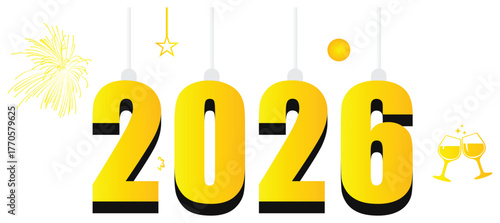 Modern 2026 New Year Celebration Background Design.