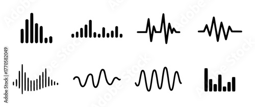 Collection of Sound Wave and Audio Visualization Icons