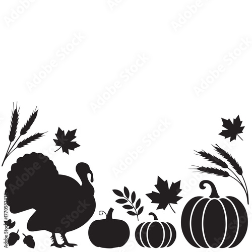 Minimalist Harvest Festival Silhouette Design TemplatePrint