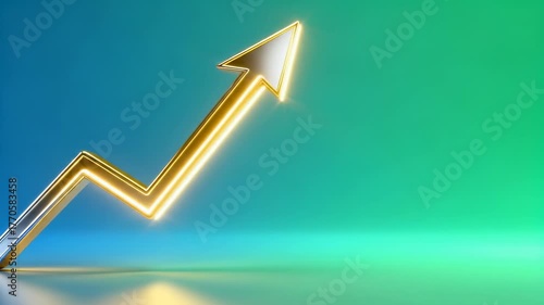 3D Arrow Rising Upward Representing Business Growth and Success