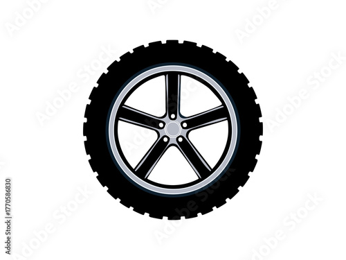 Flat minimalist vector wheel car