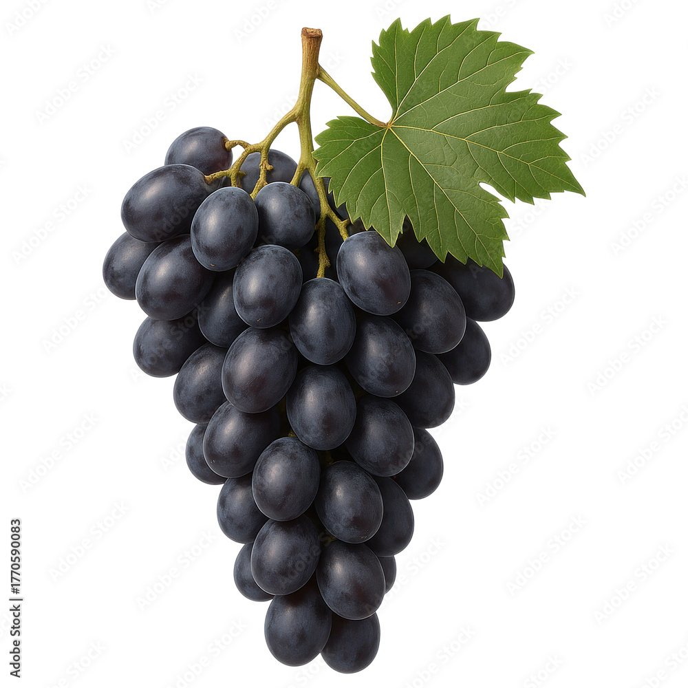 Fototapeta premium Grapes Cluster Vineyard Harvest Green Leaf