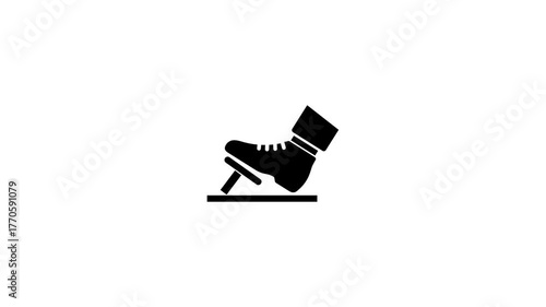 icon - animation Foot on pedal action. gas pedal, brake pedal, 