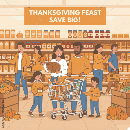 shopping cart in the supermarket