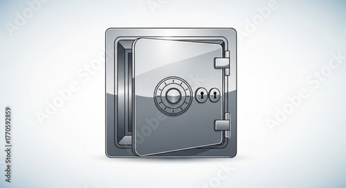 An open safe with a combination lock represents security, opportunity, and access to valuable resources