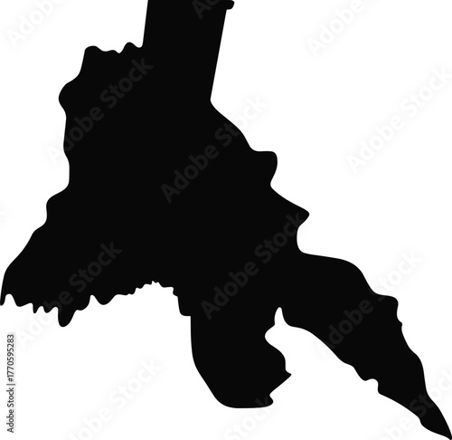 Vector silhouette illustration of two people pushing carts with goods for delivery concept, logistics theme, and manual transport design layout