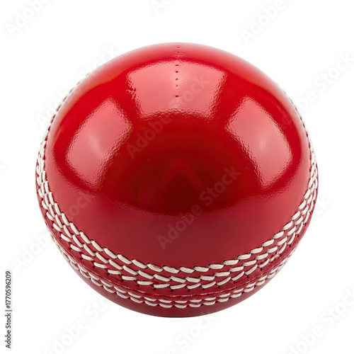 Red cricket ball isolated on transparent background