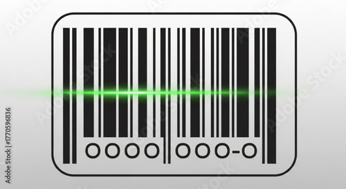 Barcode scanner scanning a product code, representing retail, inventory management, and product identification