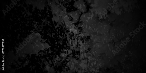Distressed rough black cracked wall slate texture wall grunge backdrop smoke background. Stone concrete texture anthracite panorama. Old vintage charcoal night dark black stucco design.	